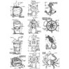 Tim Holtz Cling Stamps - Mini Blueprints #9 -Bürobedarf Geschäft 0001783822