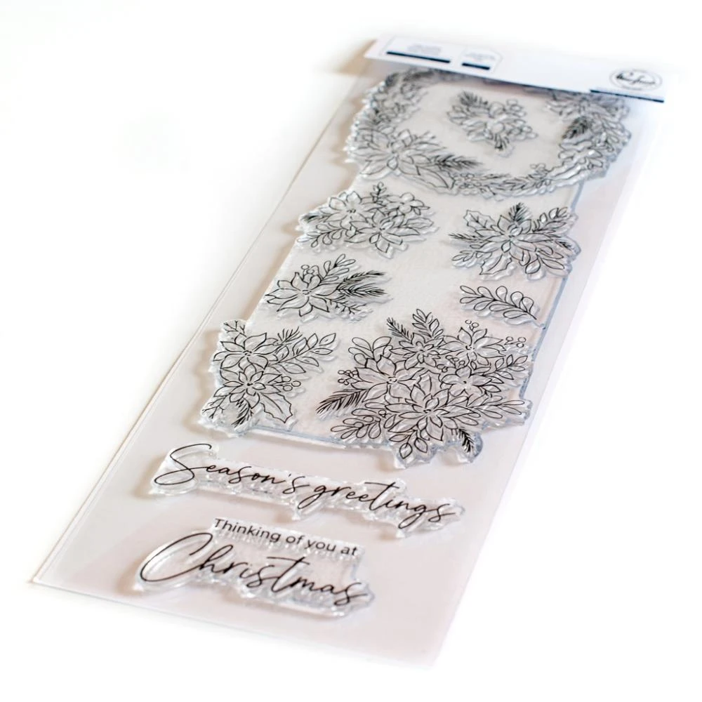 Pinkfresh Studio Clear Stamp Set 4"X12" - Poinsettia 3 Pinkfresh Studio Clear Stamp Set 4"X12" - Poinsettia