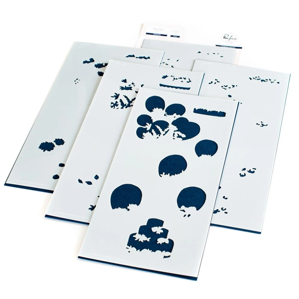 Pinkfresh Studio Stencils - Celebrate Layering 3 Pinkfresh Studio Stencils - Celebrate Layering