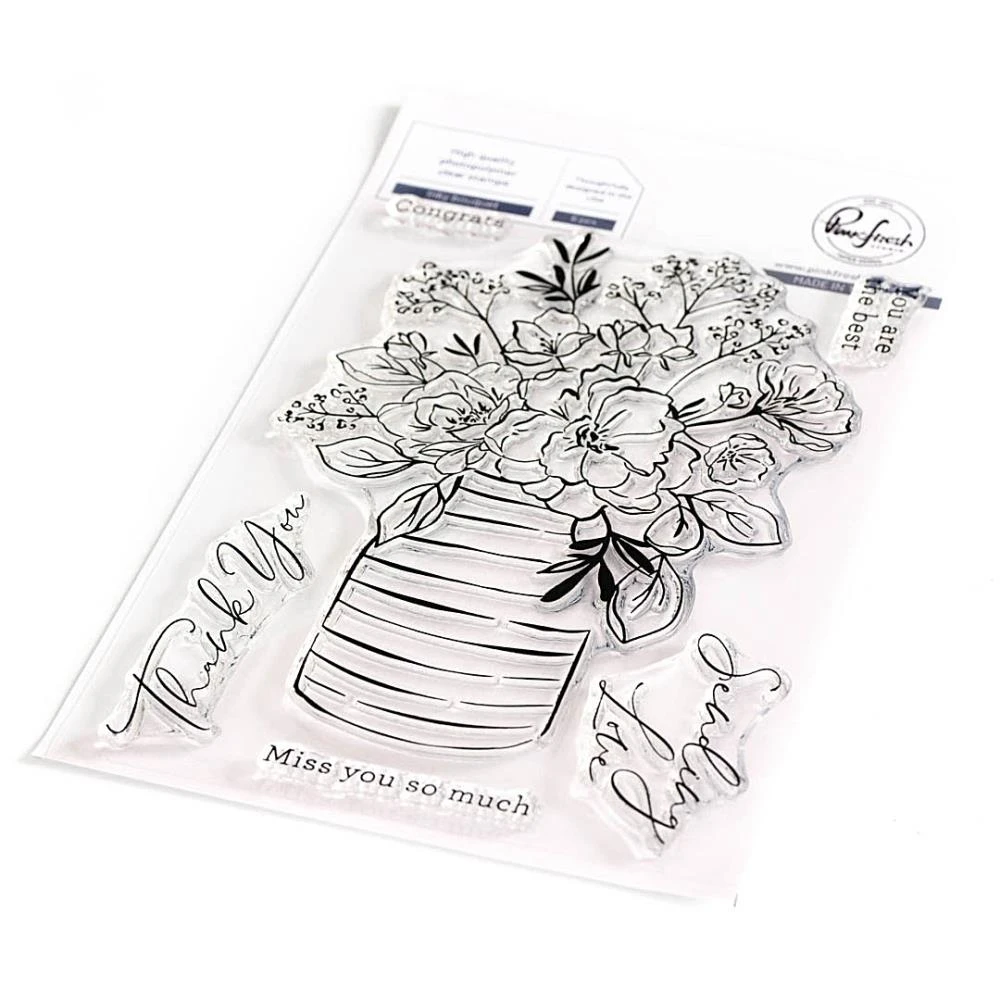Pinkfresh Studio Clear Stamp Set 4"X6" - Inky Bouquet 3 Pinkfresh Studio Clear Stamp Set 4"X6" - Inky Bouquet