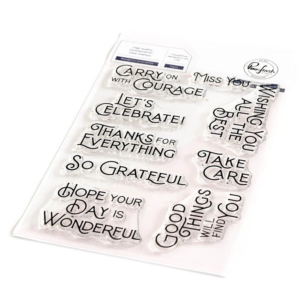 Pinkfresh Studio Clear Stamp Set 4"X6" - Wonderful Sentiments 3 Pinkfresh Studio Clear Stamp Set 4"X6" - Wonderful Sentiments