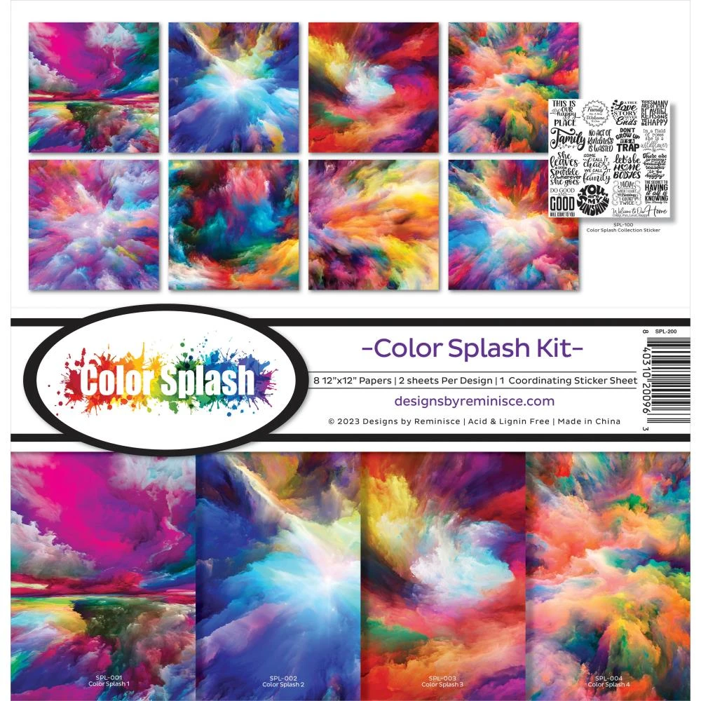 Reminisce Collection Kit 12"X12" - Color Splash 3 Reminisce Collection Kit 12"X12" - Color Splash
