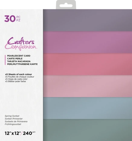 Crafter's Companion Spring Sorbet 12x12 Inch Pearlescent Card Pack 3 Crafter's Companion Spring Sorbet 12x12 Inch Pearlescent Card Pack