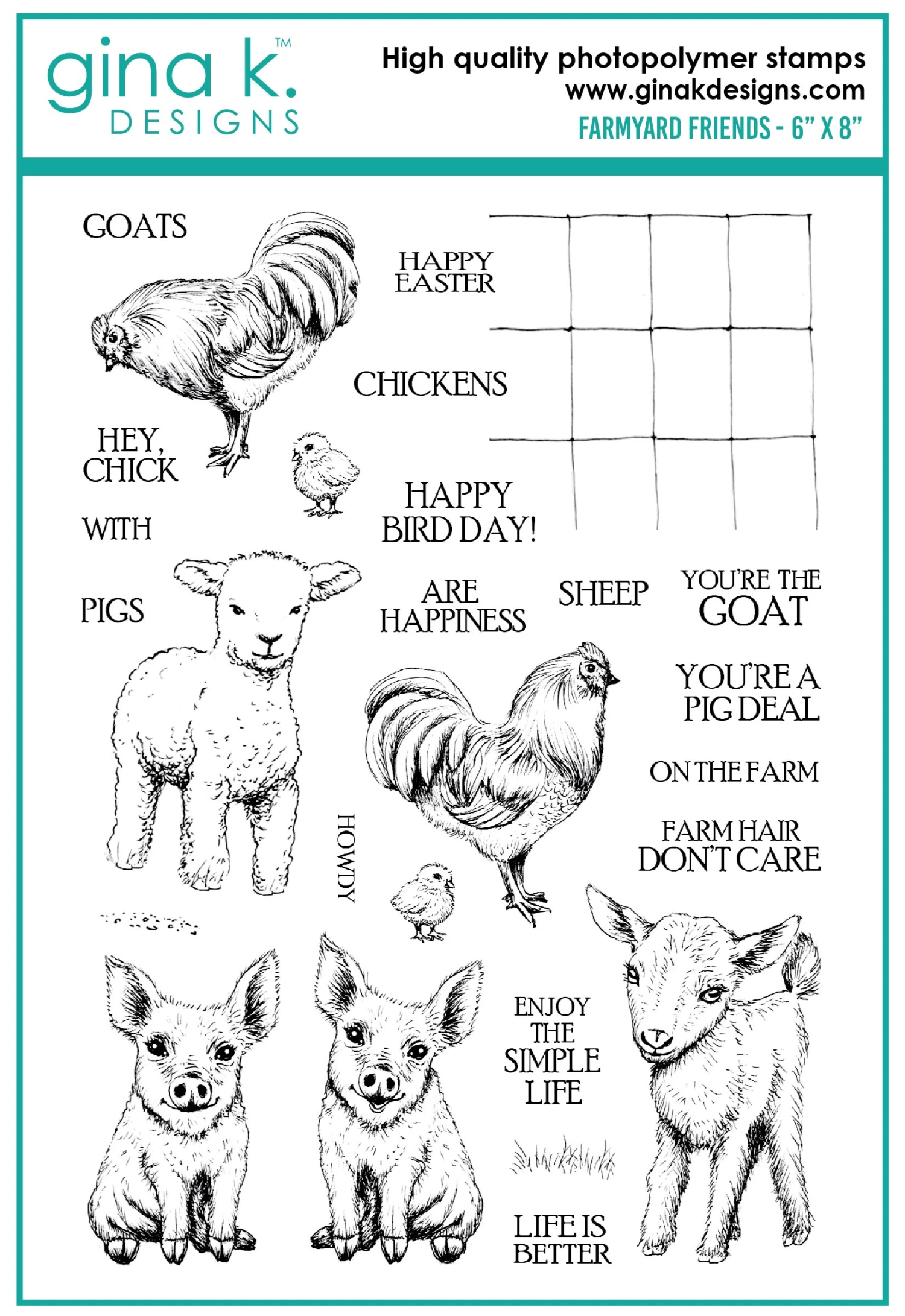 Gina K Designs - STAMPS- Farmyard Friends 3 Gina K Designs - STAMPS- Farmyard Friends