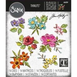 Sizzix • Thinlits Die Set Brushstroke Flowers Mini 14Stück