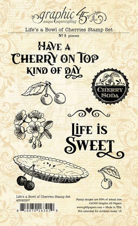 Graphic 45 - Life's A Bowl Of Cherries Clear Stamps 3 Graphic 45 - Life's A Bowl Of Cherries Clear Stamps