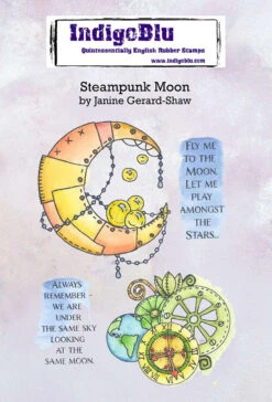 IndigoBlu Steampunk Moon A6 Rubber Stamps
