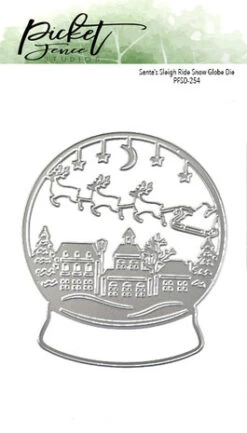 Picket Fence Studios - Santa's Sleigh Ride Snow Globe 4x6 Inch Metal Dies