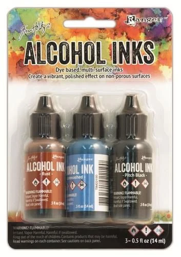 Ranger Alcohol Ink Ink Kits - Miners Lantern Rust, Stonewashed 3 Ranger Alcohol Ink Ink Kits - Miners Lantern Rust, Stonewashed