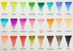 Sweet Poppy: Watercolour Brush Pens – Set 1 -Bürobedarf Geschäft sample colours 300x2102 1