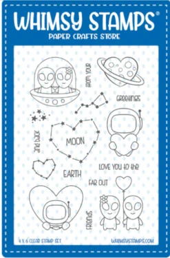 Whimsy Stamps - Space Moonies Clear Stamps