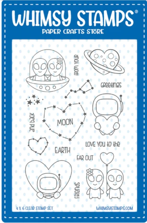 Whimsy Stamps - Space Moonies Clear Stamps 3 Whimsy Stamps - Space Moonies Clear Stamps