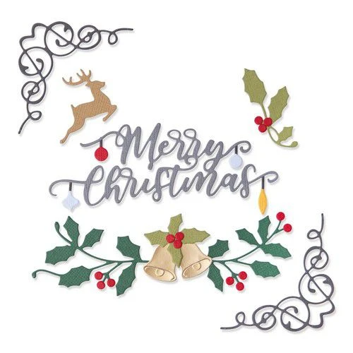 Sizzix Thinlits Die Set 10PK - Festive Elements 3 Sizzix Thinlits Die Set 10PK - Festive Elements