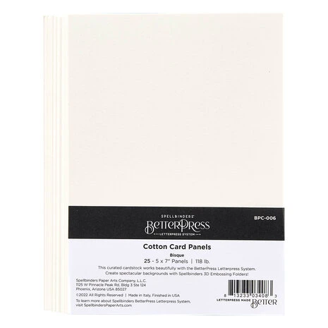 Spellbinders -BetterPress - BetterPress Cotton Card Panels 5x7 Inch Bisque (25pcs) 3 Spellbinders -BetterPress - BetterPress Cotton Card Panels 5x7 Inch Bisque (25pcs)