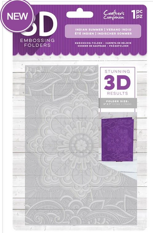 Crafter’s Companion 3D Embossing Folder - Indian Summer 3 Crafter’s Companion 3D Embossing Folder - Indian Summer